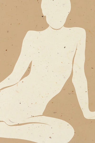 Female Body Art Oatmeal by Jania Sharipzhanova canvas print