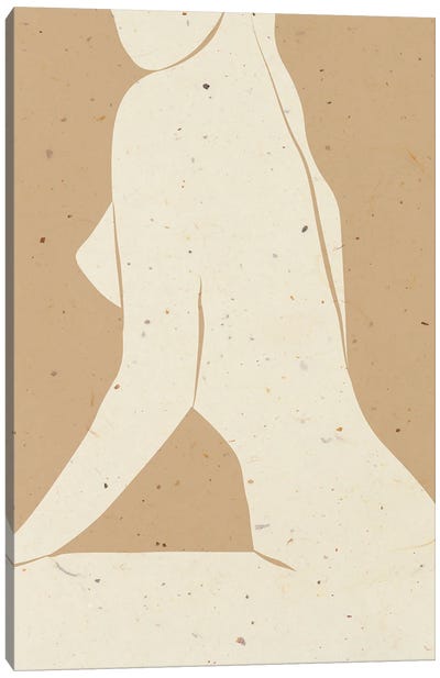 Abstract Female Body Oatmeal Canvas Art Print - Jania Sharipzhanova