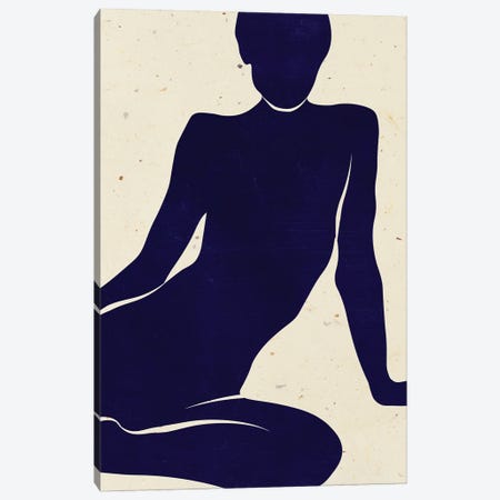 Blue Abstract Female Body Canvas Print #SHZ514} by Jania Sharipzhanova Art Print