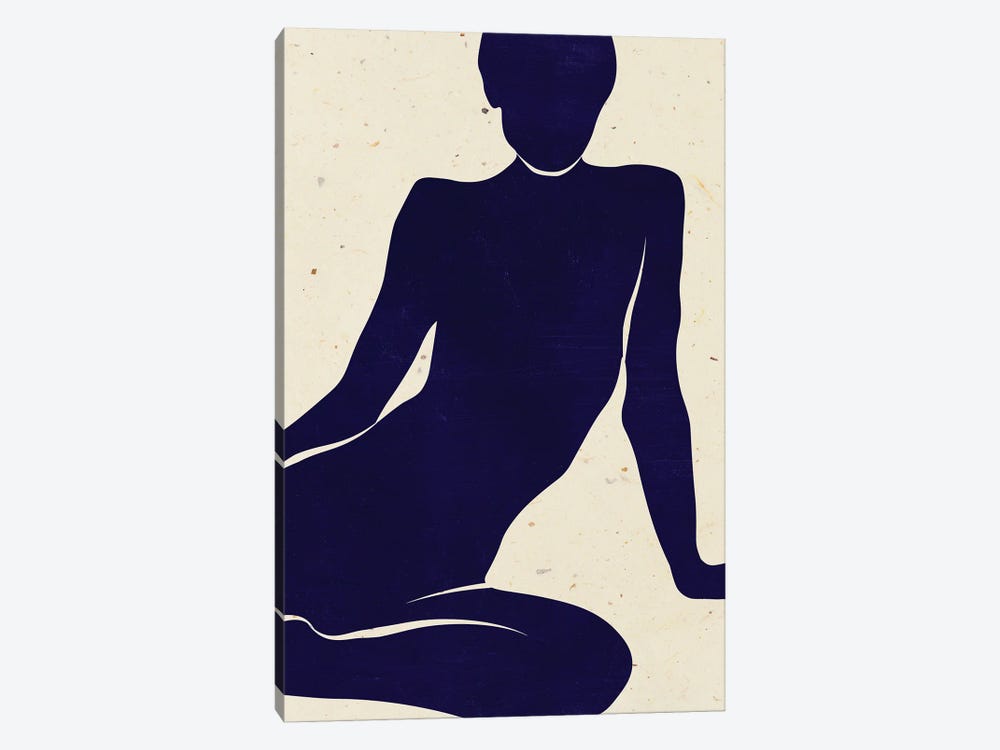 Blue Abstract Female Body by Jania Sharipzhanova 1-piece Canvas Art Print