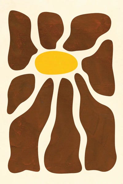 Jania Sharipzhanova: Sienna Abstract Flower by Jania Sharipzhanova