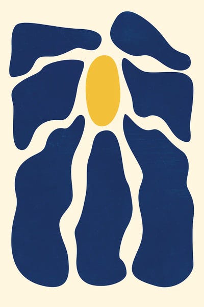 Jania Sharipzhanova: Blue Modern Florals by Jania Sharipzhanova