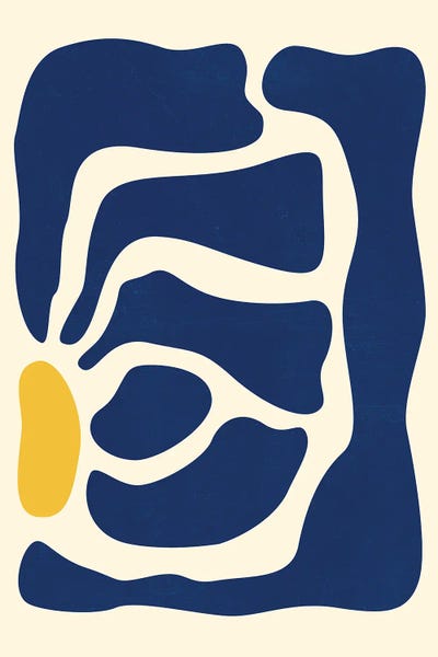 Blue Abstract Flower by Jania Sharipzhanova art print