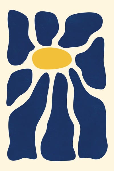 Blue Daisy Flower by Jania Sharipzhanova art print