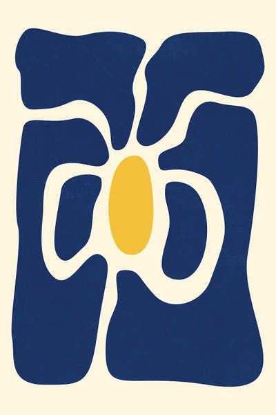 Indigo: Blue Abstract Daisy by Jania Sharipzhanova