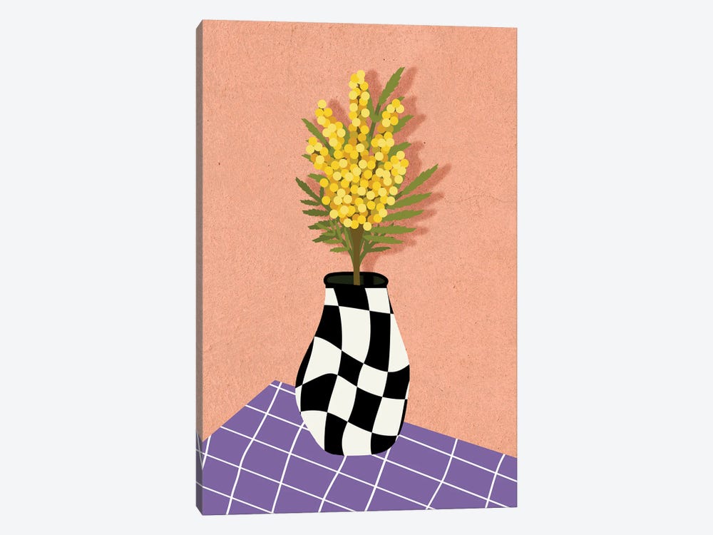Yellow Mimosa Still Life by Jania Sharipzhanova 1-piece Art Print