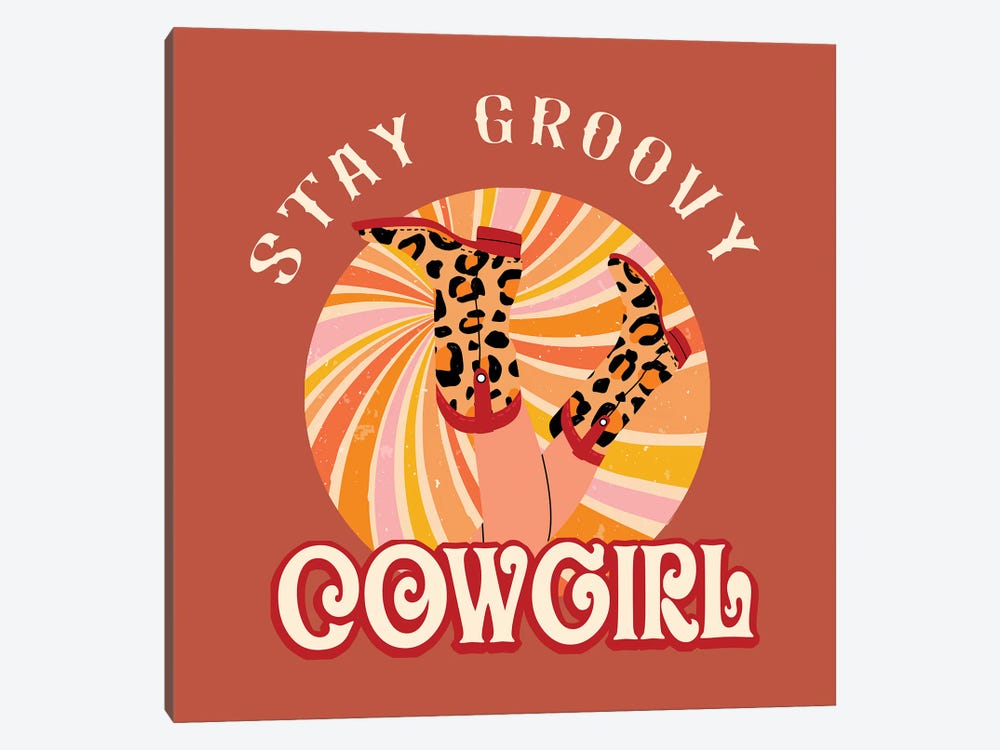 Be Groovy Cowgirl by Jania Sharipzhanova 1-piece Canvas Wall Art