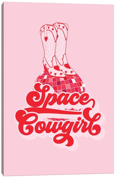Space Cowgirl Canvas Art Print - Boots