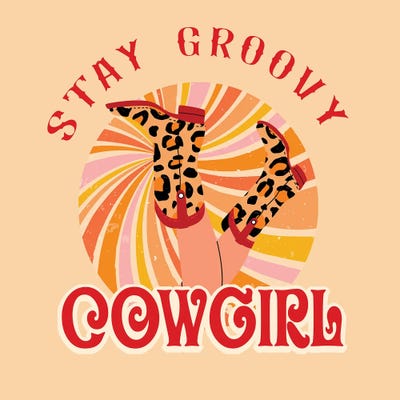 Retro Cowgirl Boots by Jania Sharipzhanova canvas print