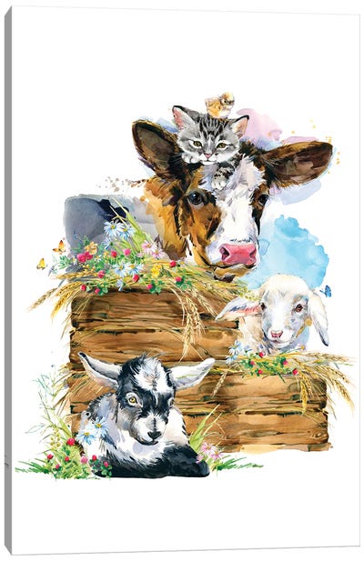 Farm Sign Canvas Art Print - Goat Art