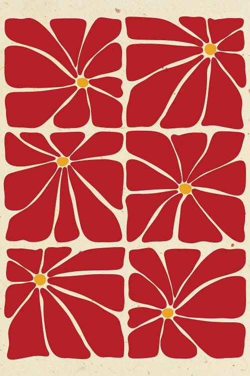 Sienna Mid Century Flowers Tile