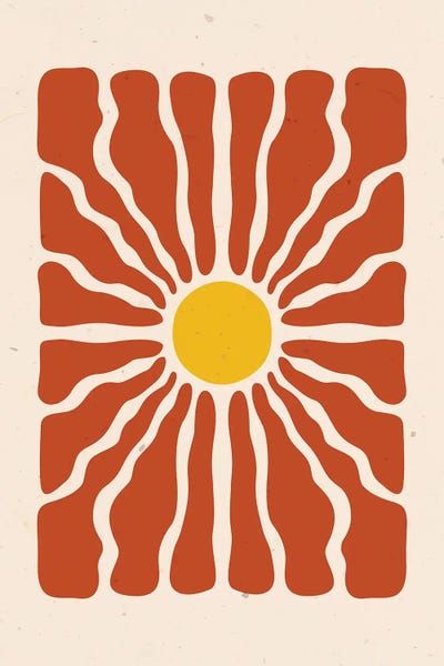 Daisies: Sienna Abstract Daisy by Jania Sharipzhanova