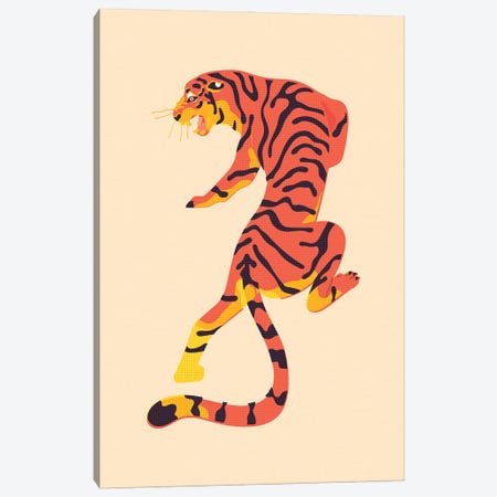 Retro Tiger Print Canvas Print #SHZ567} by Jania Sharipzhanova Canvas Art