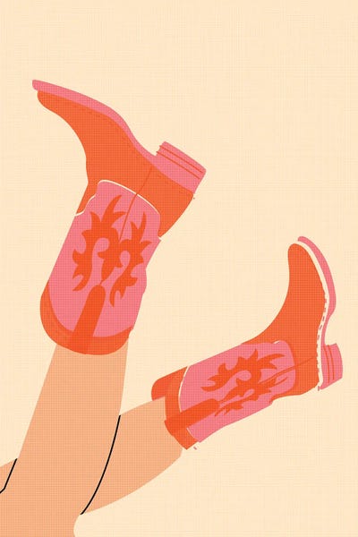 Jania Sharipzhanova: Cowgirl Boots Risography by Jania Sharipzhanova