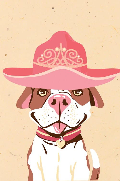 Pibull In Tiara Cowgirl Hat