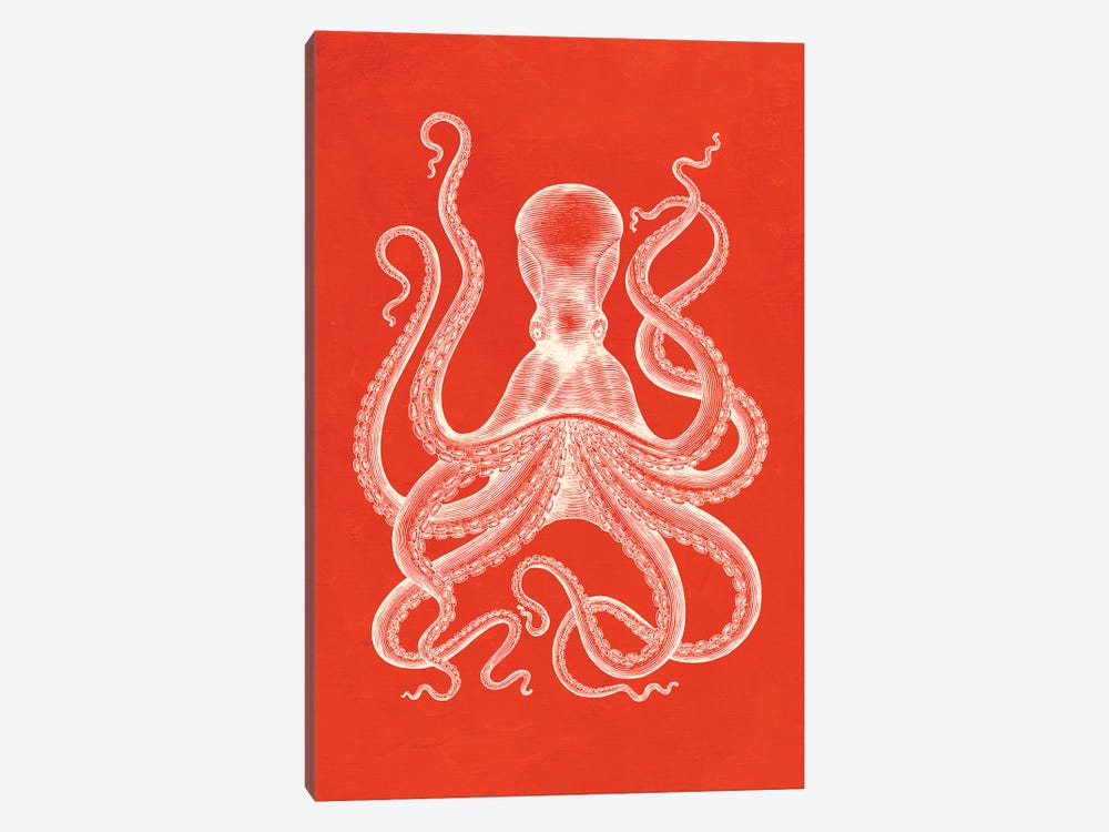 Octopus On Coral by Jania Sharipzhanova 1-piece Canvas Art