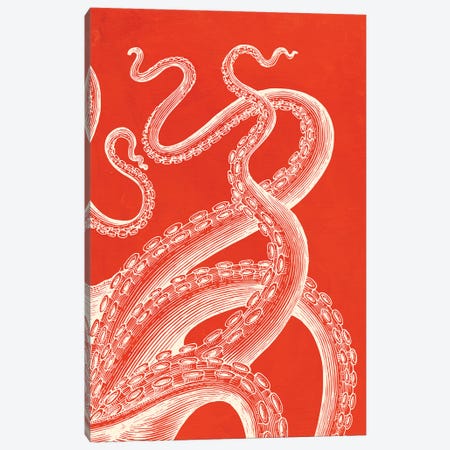 Kraken On Coral Canvas Print #SHZ583} by Jania Sharipzhanova Canvas Print
