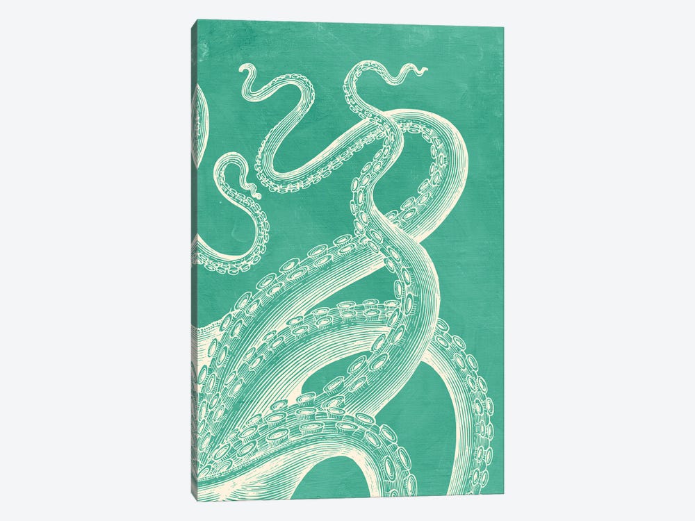Octopus On Mint by Jania Sharipzhanova 1-piece Canvas Art Print