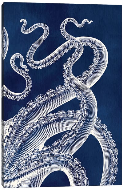 Hamptons Kraken Canvas Art Print - Octopus Art
