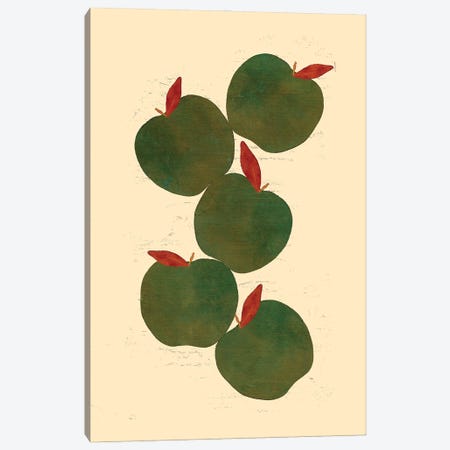 Green Apples Canvas Print #SHZ592} by Jania Sharipzhanova Canvas Artwork