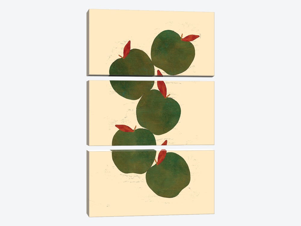 Green Apples by Jania Sharipzhanova 3-piece Art Print