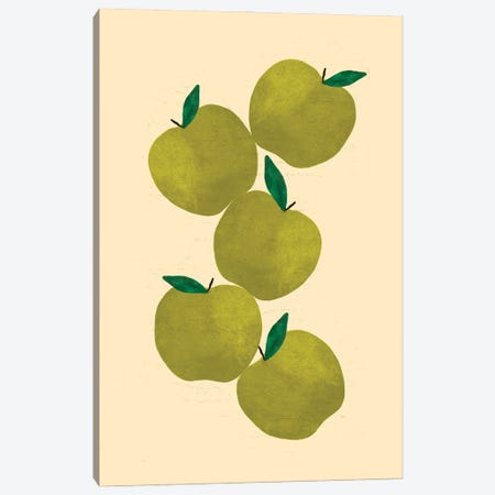 Granny Smith Apples Canvas Print #SHZ593} by Jania Sharipzhanova Canvas Artwork