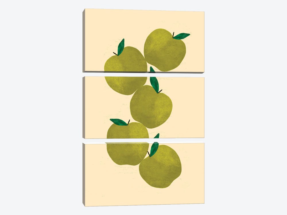 Granny Smith Apples by Jania Sharipzhanova 3-piece Canvas Artwork