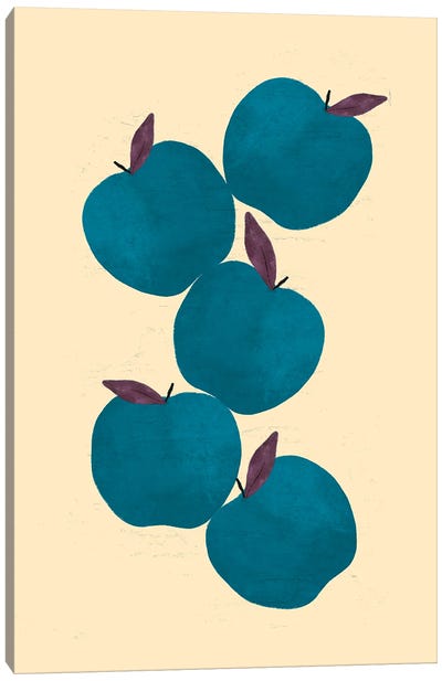 Blue Apples Canvas Art Print - Apple Art