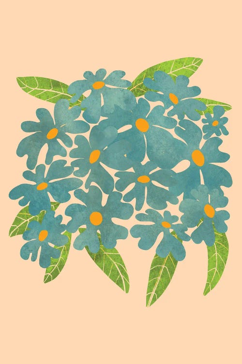 Blue Asters by Jania Sharipzhanova wall art