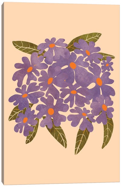 Purple Asters Canvas Art Print - Jania Sharipzhanova