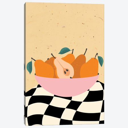 Pears In Bowl Canvas Print #SHZ606} by Jania Sharipzhanova Art Print