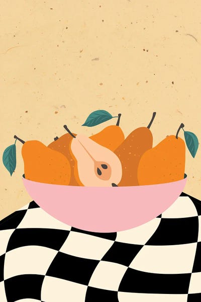 Jania Sharipzhanova: Pears In Bowl by Jania Sharipzhanova