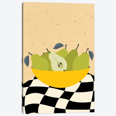 Green Pear Bowl Canvas Print #SHZ607} by Jania Sharipzhanova Canvas Print