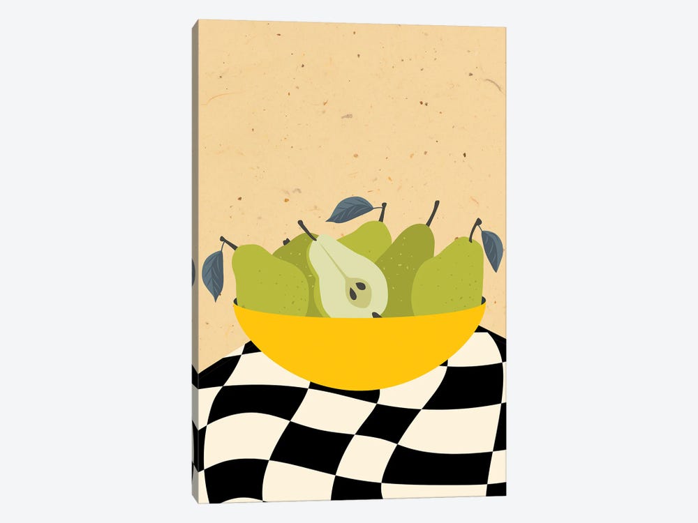 Green Pear Bowl by Jania Sharipzhanova 1-piece Canvas Art Print