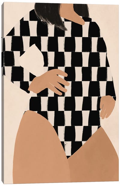 My Checker Leotard Canvas Art Print - Jania Sharipzhanova
