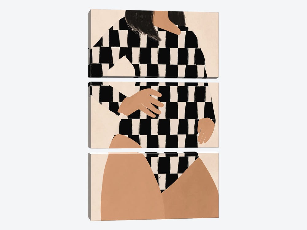 My Checker Leotard by Jania Sharipzhanova 3-piece Canvas Art