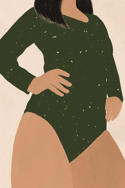 Women's Tops: My Green Leotard by Jania Sharipzhanova
