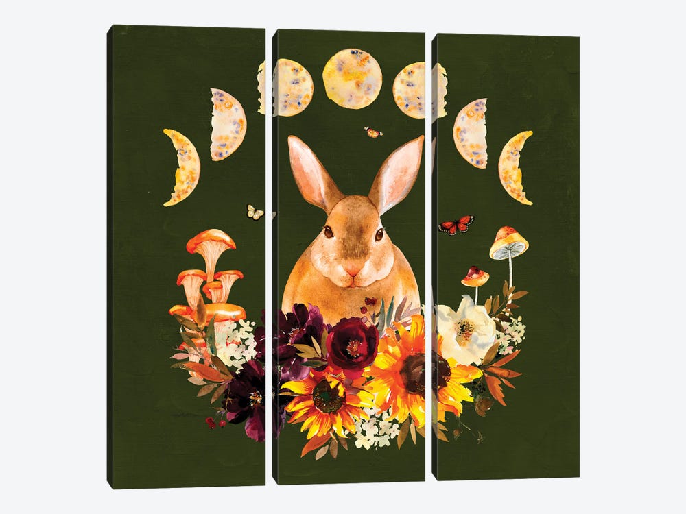 Cottagecore Brown Bunny by Jania Sharipzhanova 3-piece Art Print