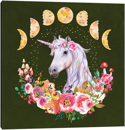Cottagecore Unicorn Canvas Art Print - Unicorn Art