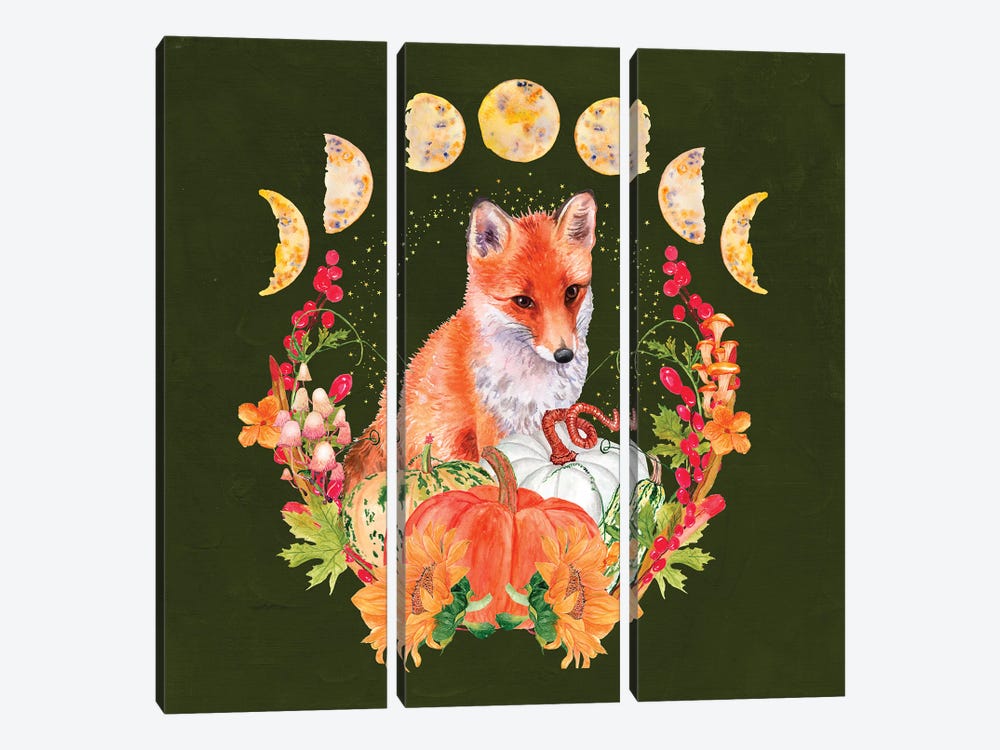 Cottagecore Fox by Jania Sharipzhanova 3-piece Canvas Print