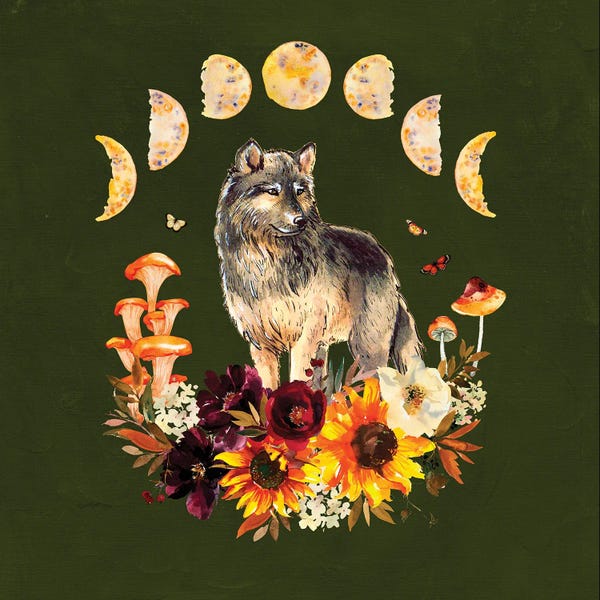 Fine Art Print: Cottagecore Wolf by Jania Sharipzhanova