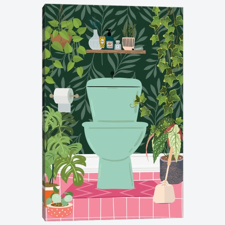 Jungle Loo Bathroom Canvas Print #SHZ632} by Jania Sharipzhanova Canvas Print