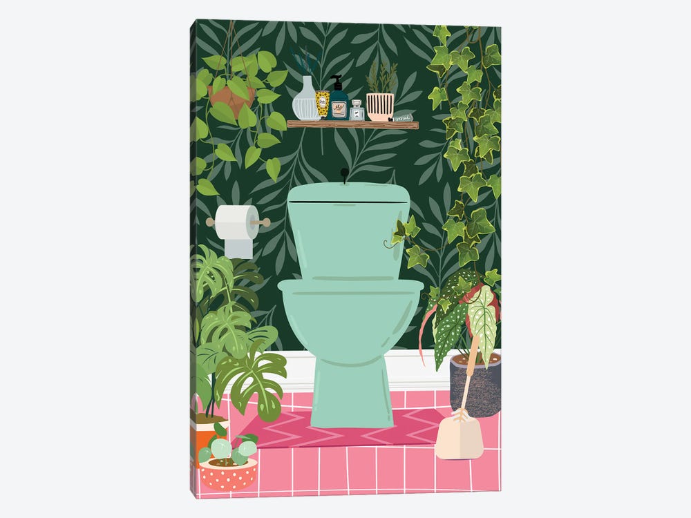Jungle Loo Bathroom by Jania Sharipzhanova 1-piece Art Print