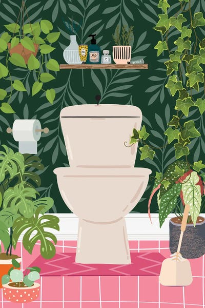 Ivies: Botanical Loo Bathroom by Jania Sharipzhanova