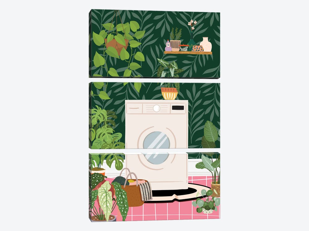 Tropical Laundry Room by Jania Sharipzhanova 3-piece Art Print