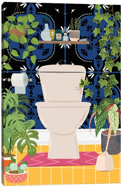 Toilet In Moroccan Style Bathroom Canvas Art Print - Jania Sharipzhanova