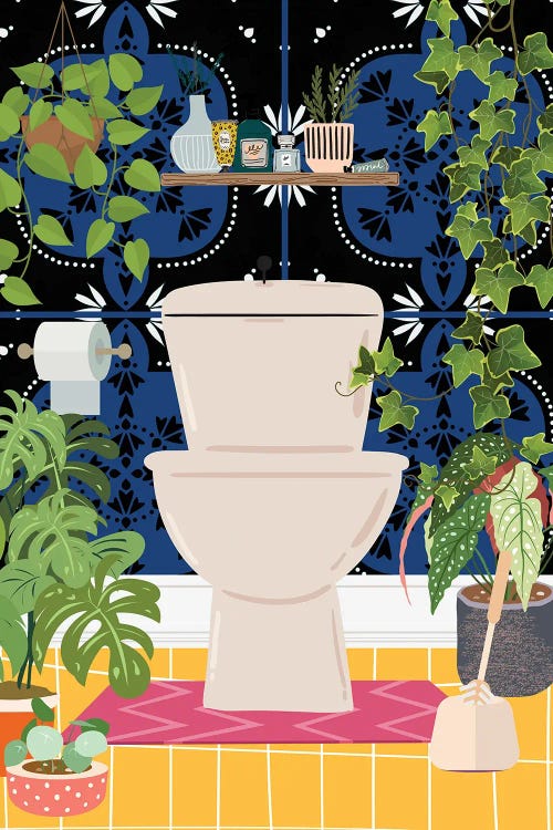 Toilet In Moroccan Style Bathroom by Jania Sharipzhanova wall art