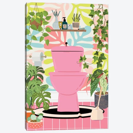 Toilet In Matisse Bathroom Canvas Print #SHZ645} by Jania Sharipzhanova Art Print