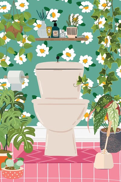 My Toilet In Jungle Bathroom by Jania Sharipzhanova gallery poster