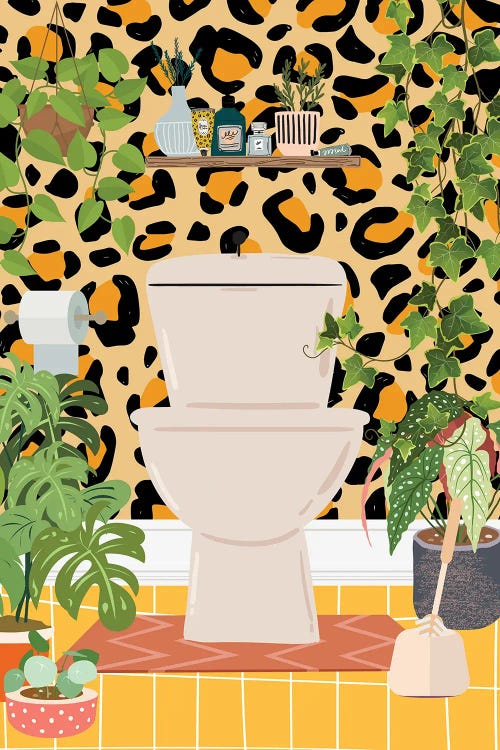 Toilet In Leopard Bathroom